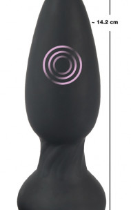 Black Velvets - Korek analny silikonowy z wibracjami 14,2 cm Black Velvets