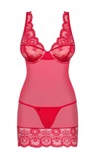Obsessive - 853-CHE-3 Red Chemise